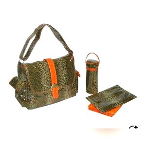 NWT!! KALENCOM, Leopard Print Diaper Bag Set